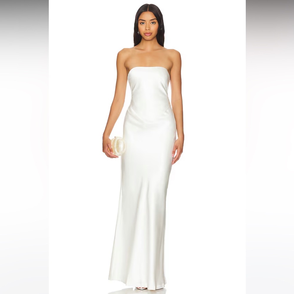 Retrofete White Strapless Gown